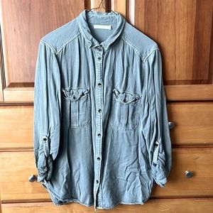 …gla…Womens Viscose Button Down Top